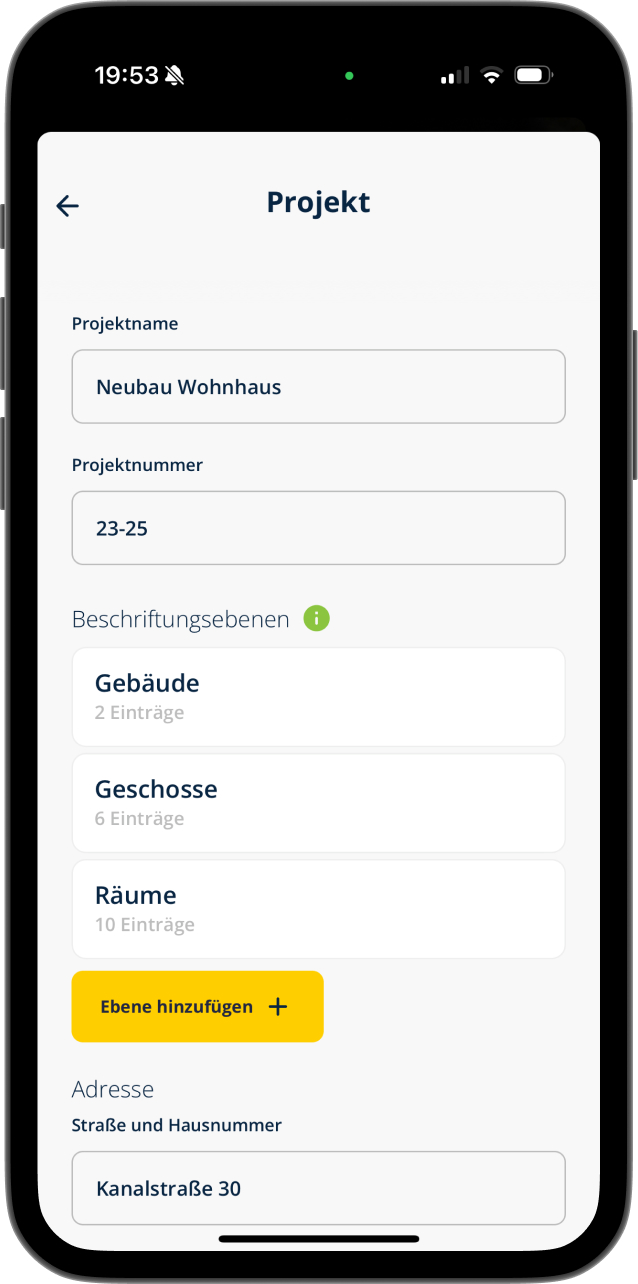 Screenshot der App
